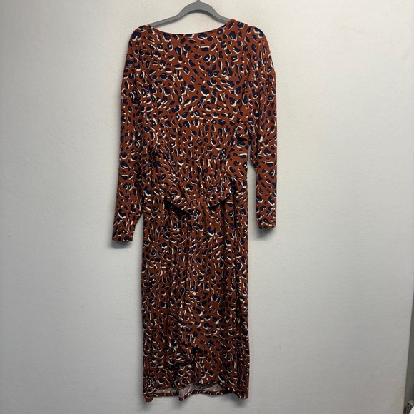 NWT Eloquii Elements Leopard Big Cat Stretchy Dress 22/24 Brown Long Sleeveve - Picture 3 of 8
